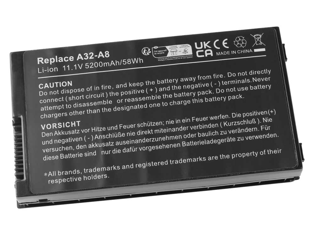 Accu Batterij Asus A8JP 4800mAh 49Wh