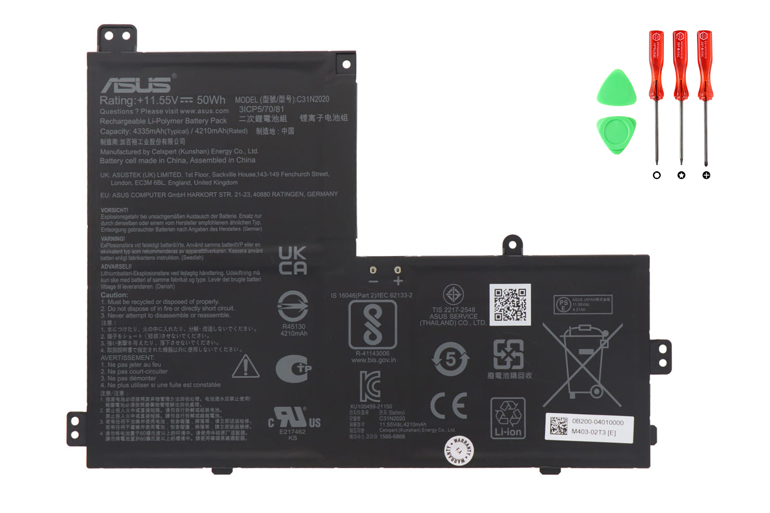 Origineel Accu Batterij Asus 0B200-04010000 C31N2020 4335mAh 50Wh