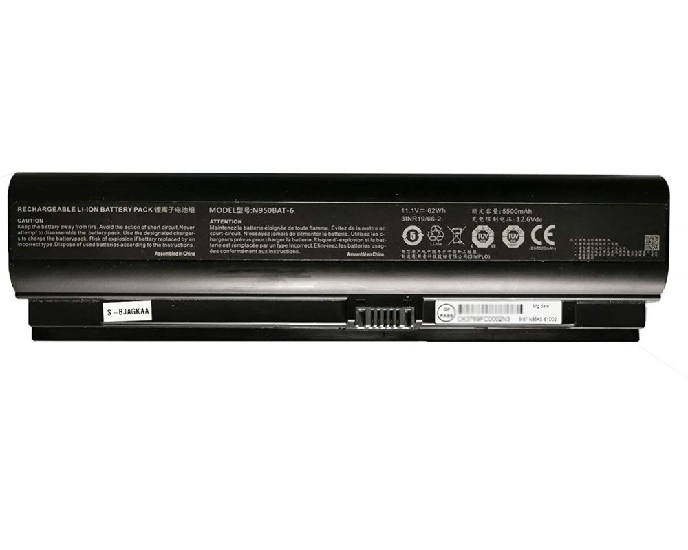 62Wh 5500mAh Clevo N957TC Accu Batterij