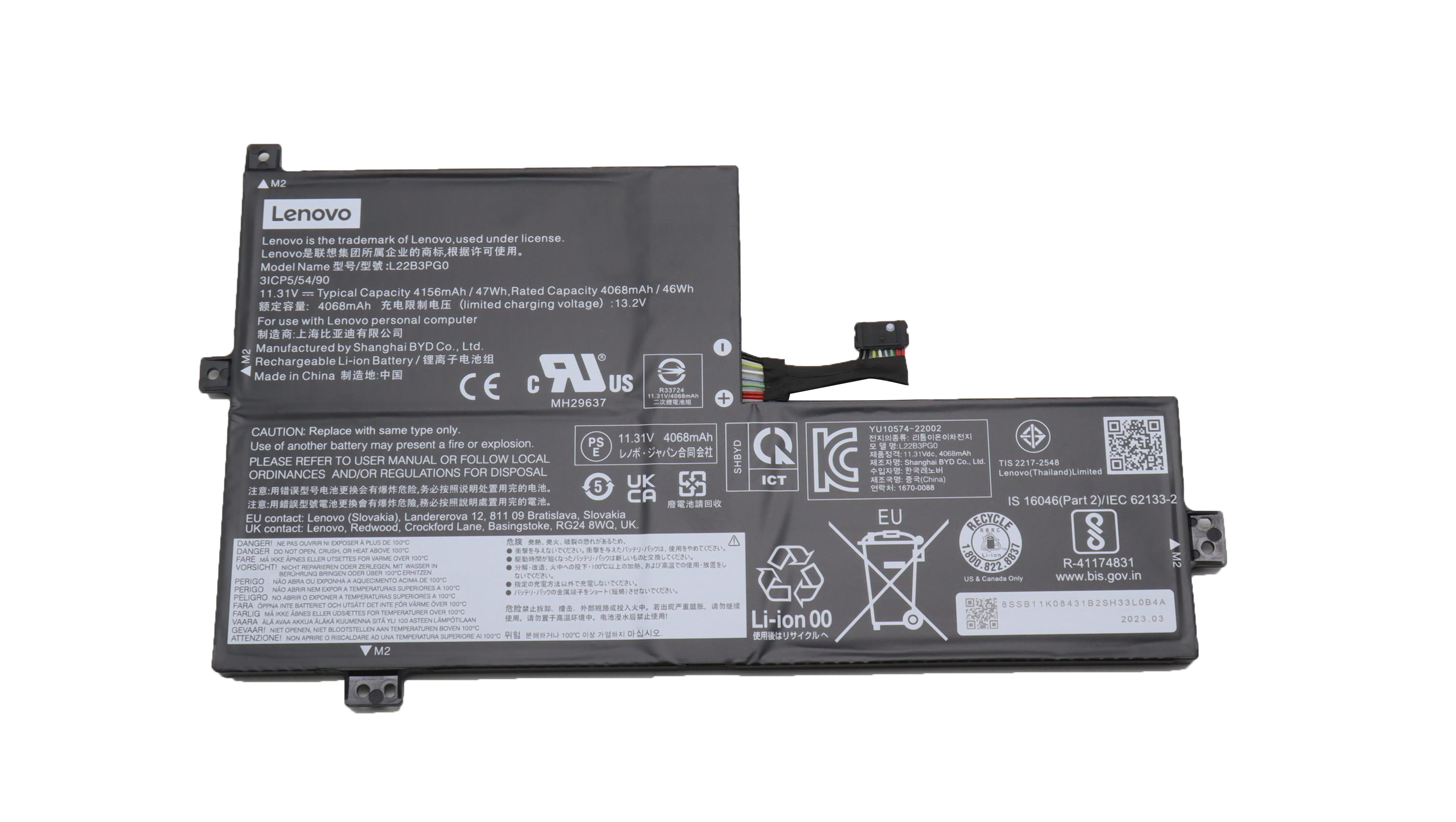 Origineel Accu Batterij Lenovo 100e Chromebook Gen 4 83G8 4156mAh 47Wh