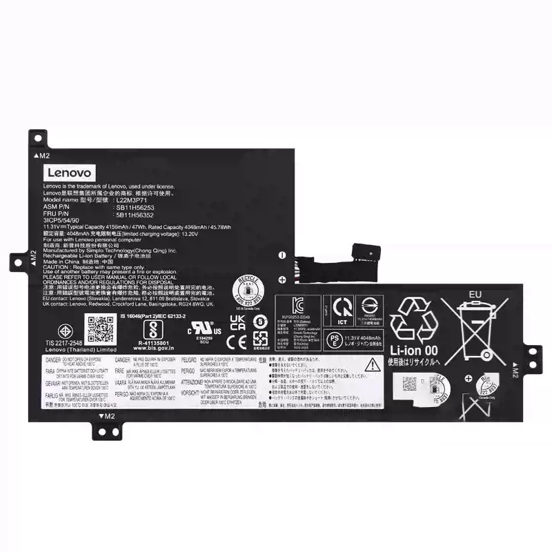 Origineel Accu Batterij Lenovo 500w Yoga Gen 4 82VQ0000MH 4156mAh 47Wh