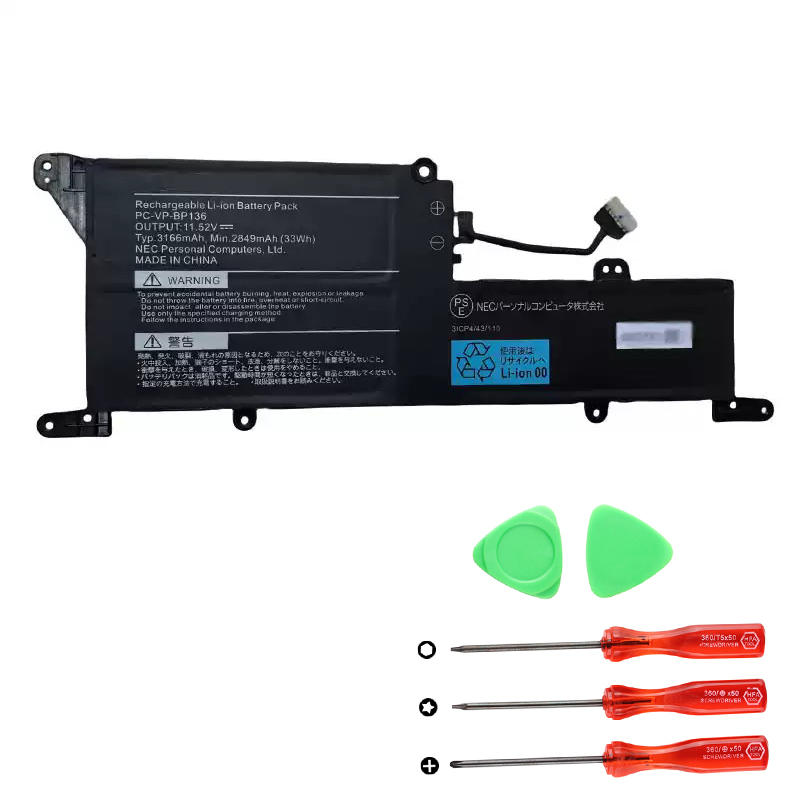 Accu Batterij NEC PC-VP-BP136 3ICP4/43/110 3166mAh 33Wh