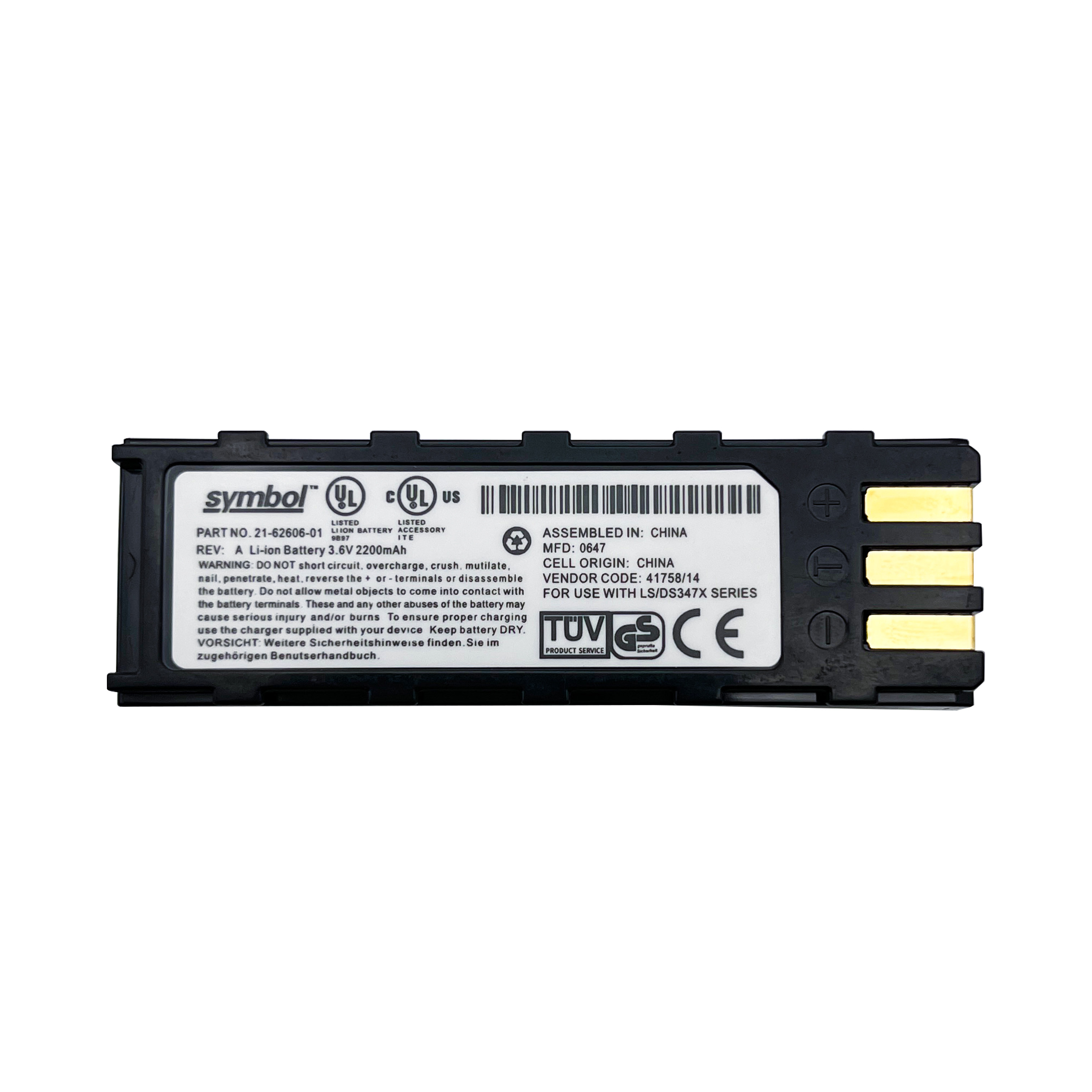 Symbol 21-62606-01 Scanner Accu Batterij Origineel 2200mAh