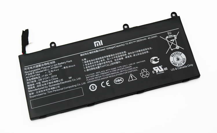 Originele 2600mAh 40Wh 4 Cellen Xiaomi TiMi TM1703 Accu Batterij