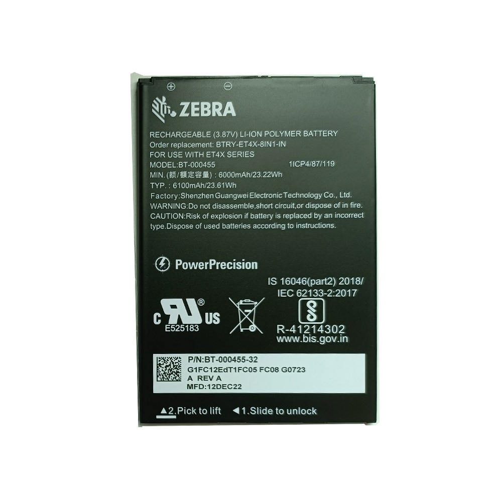 Zebra BTRY-ET4X-8IN1-01 Scanner Accu Batterij Origineel 6000mAh 23.22Wh